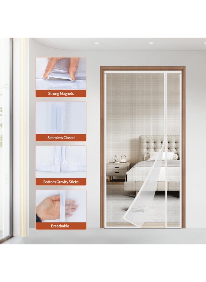 وانغبانغزي ستارة باب مغناطيسية، باب شبكي مغناطيسي قابل للعكس مع إغلاق تلقائي - شبكة من الألياف الزجاجية المتينة للساحات وغرف النوم - Image 5