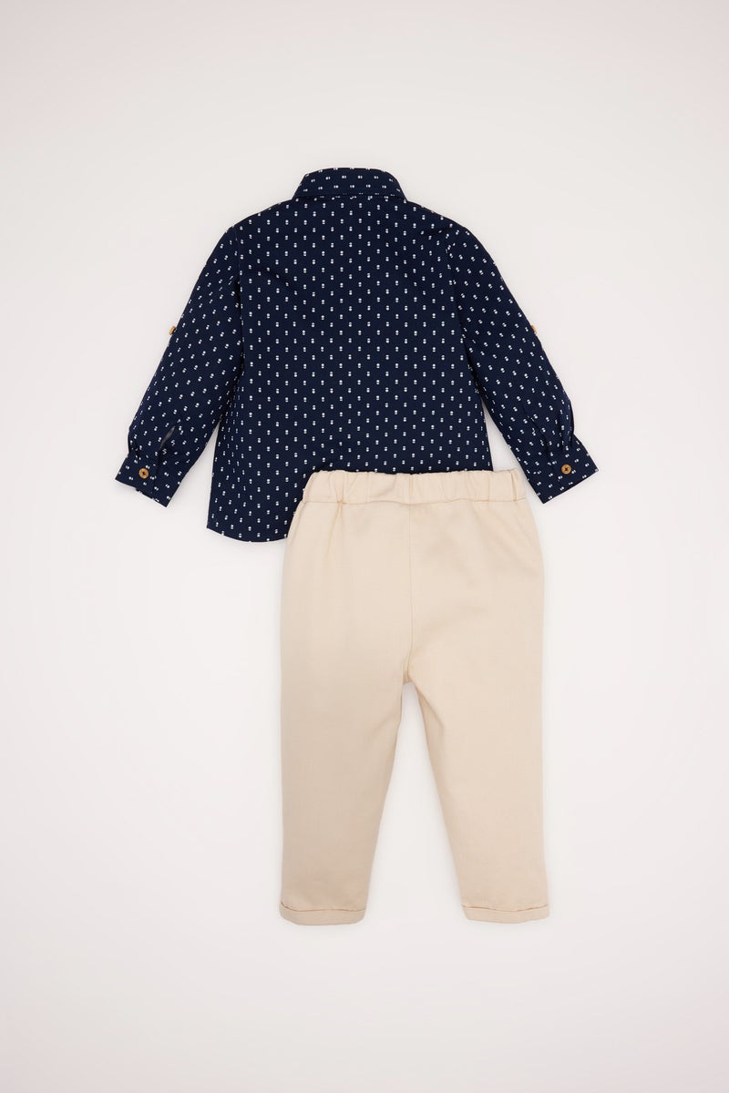 DeFacto Baby Boy Patterned Shirt Pants 2 Piece Set  - Image 4