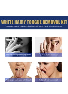 Jaysuing White Hairy Tongue Removal Kit, Tongue Cleaning Gel Set, Tongue Cleaner Gel With Tongue Brush, Tongue Scraper Scrubber For Adults With Cleaning Gel  - Image 4