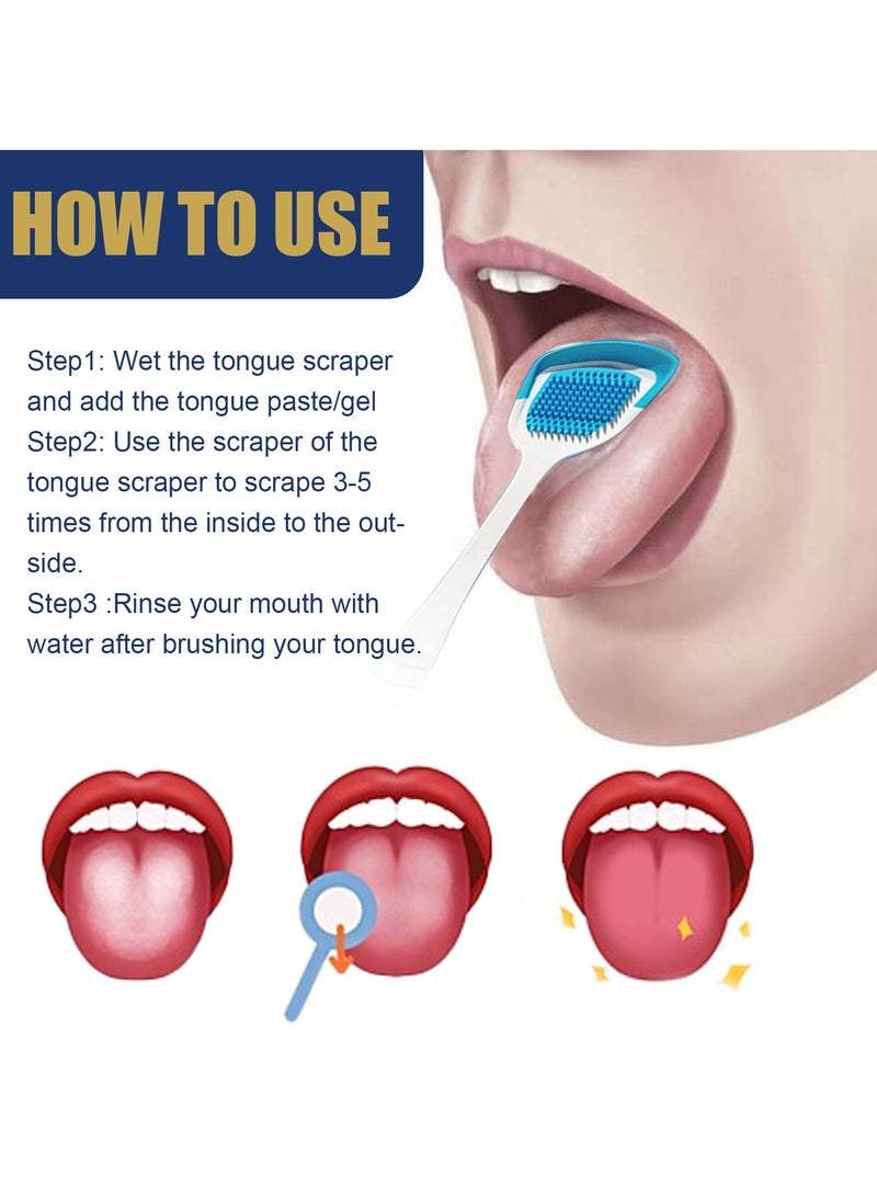 Jaysuing White Hairy Tongue Removal Kit, Tongue Cleaning Gel Set, Tongue Cleaner Gel With Tongue Brush, Tongue Scraper Scrubber For Adults With Cleaning Gel - Image 5