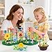QPOU Flower Garden Building Toy for Toddler Birthday Gifts for Preschool Kids Age 35 57 Years Old Educational STEM Set with 140 Pieces Girls Stacking Pretend Play Gardening Kit - Image 4