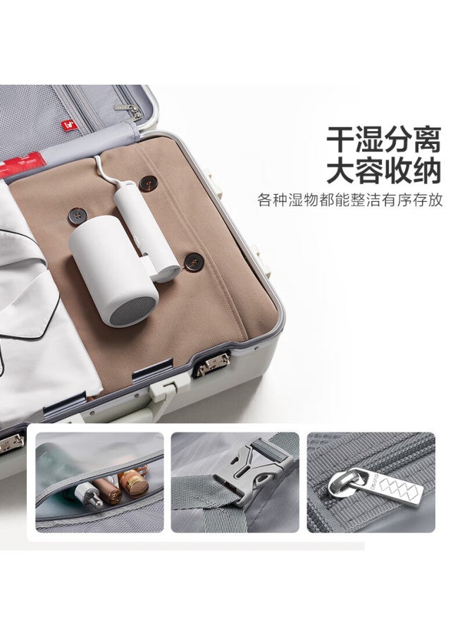 Oiwas Traveler Series 24-inch Aluminum Frame Luggage Female Lightweight Travel Case Male Business Password Box Deep Gray