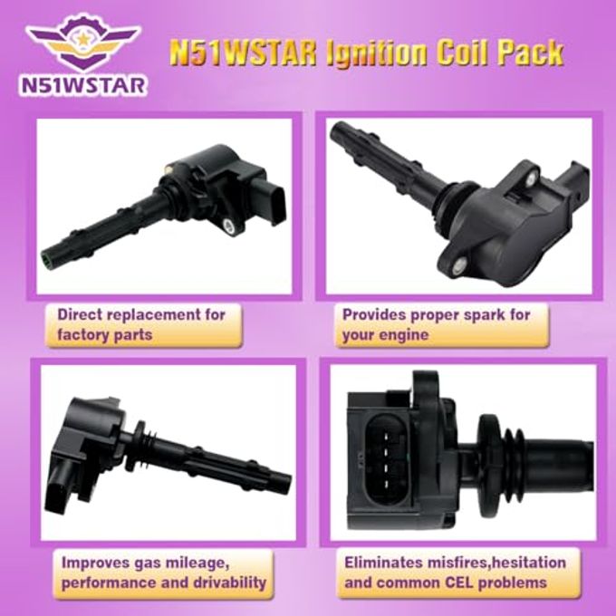 N51WSTAR Ignition Coil Pack Uf535 Set Of 1 Compatible With Mercedes-Benz E350 E550 C300 C350 CLK350 CLK550 CL550 S400 GL450 GL550 CLS550 G550 ML350 ML450 ML550 R350 R400 S550 V6 V8 M272 M273 - Image 2