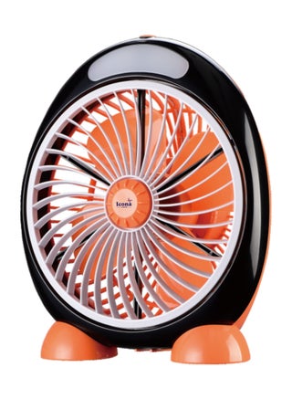 Icona Mini Electric 12V DC Solar Cooling Fan – 7-Inch Oscillating Table Fan, USB, Battery & Solar Powered, 2-Speed Desk Fan with LED Light – Compact and Portable (Orange) - pzsku/Z985DB6A77392DAEA9093Z/45/_/1737363307/e5b90d86-23af-4a13-84c7-2dd8c90155a0