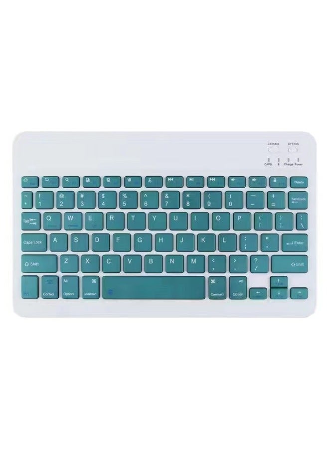 Colorful Mini Portable Bluetooth Keyboard Suitable For Ipad Tablet Mobile Phone Thin Lightweight Keyboard Mouse Set-Color:10-inch Qingshan Dai 】 - Image 1