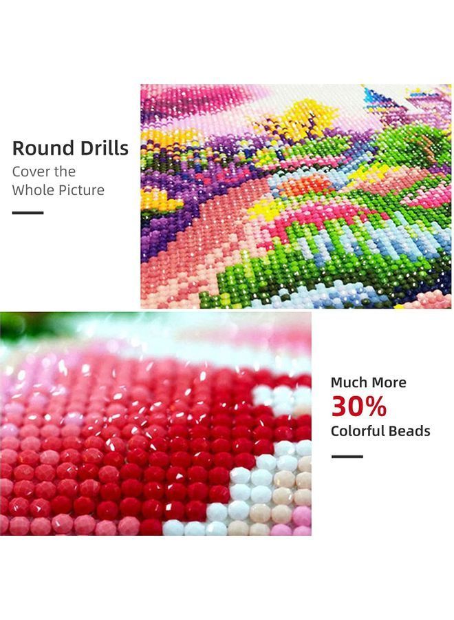 NIBEMINENT 4-Piece 5D Diamond Art Crystal Embroidery Painting Kit Multicolour - Image 4