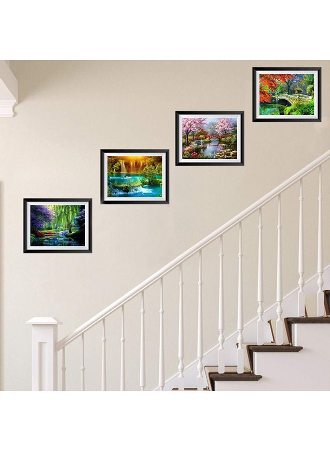 NIBEMINENT 4-Piece 5D Diamond Art Crystal Embroidery Painting Kit Multicolour - Image 3