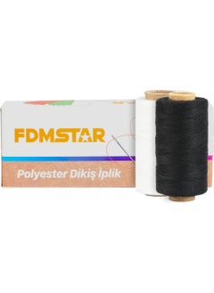 Fdm Star 120 رقم خيط خياطة مختلط أبيض وأسود 10 قطع - حجم صغير (250-300م)  - Image 3