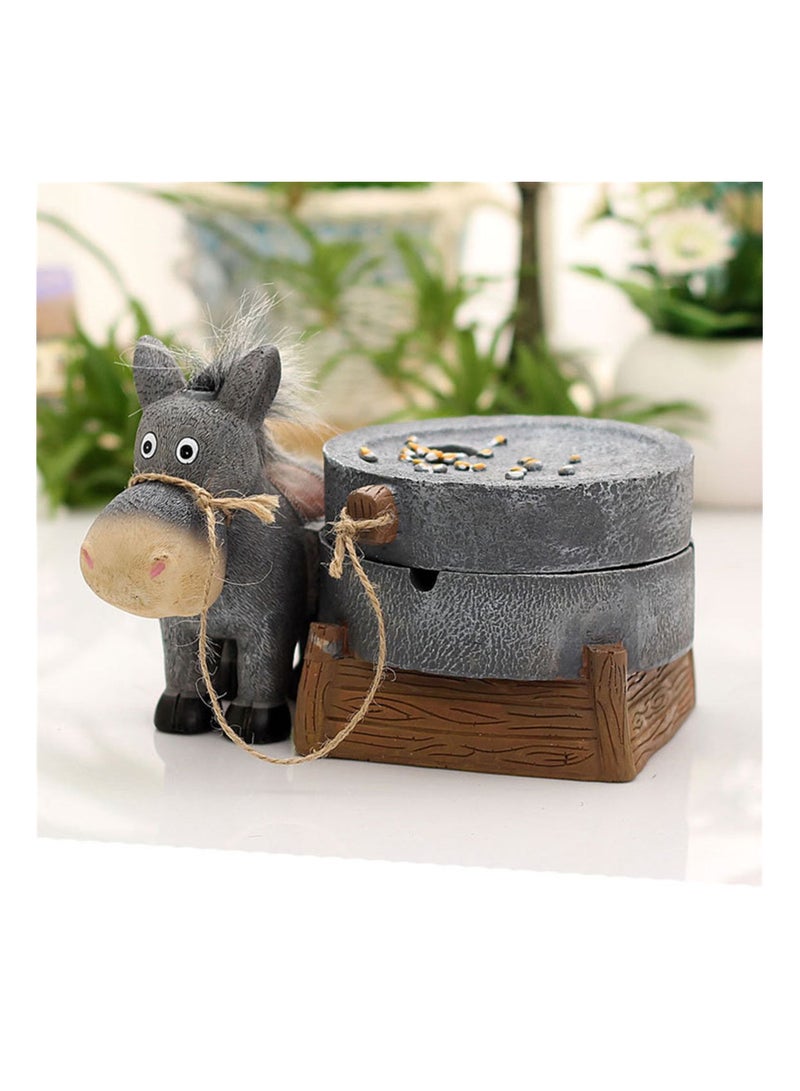 1-Pieces Fine Workmanship Sturdy Resin Donkey Shape Holder,Household Supplies Donkey Pull Mill Shape Ash Tray - Image 3