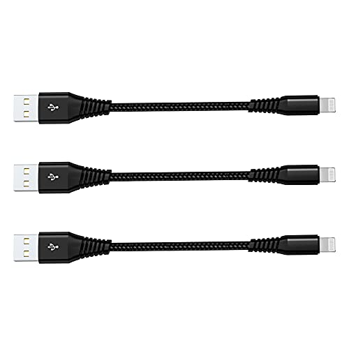 esbeecables [Apple MFi Certified] Short iPhone Charging Cable(3Pack 8 Inch),USB to Lightning Charger Cord for Apple,Nylon Braided Fast Charging Data Syncing Cable for iPhone 14/13/12/11/XS/XR/X/8/7/6/iPad/Airpods - Image 1