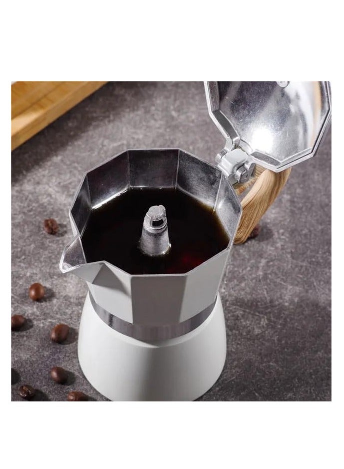 Liying Stovetop Espresso Maker Moka Pot (6cup), Leak-Proof, Perfect for Authentic Cuban & Italian Style Espresso (Beige) - Image 2