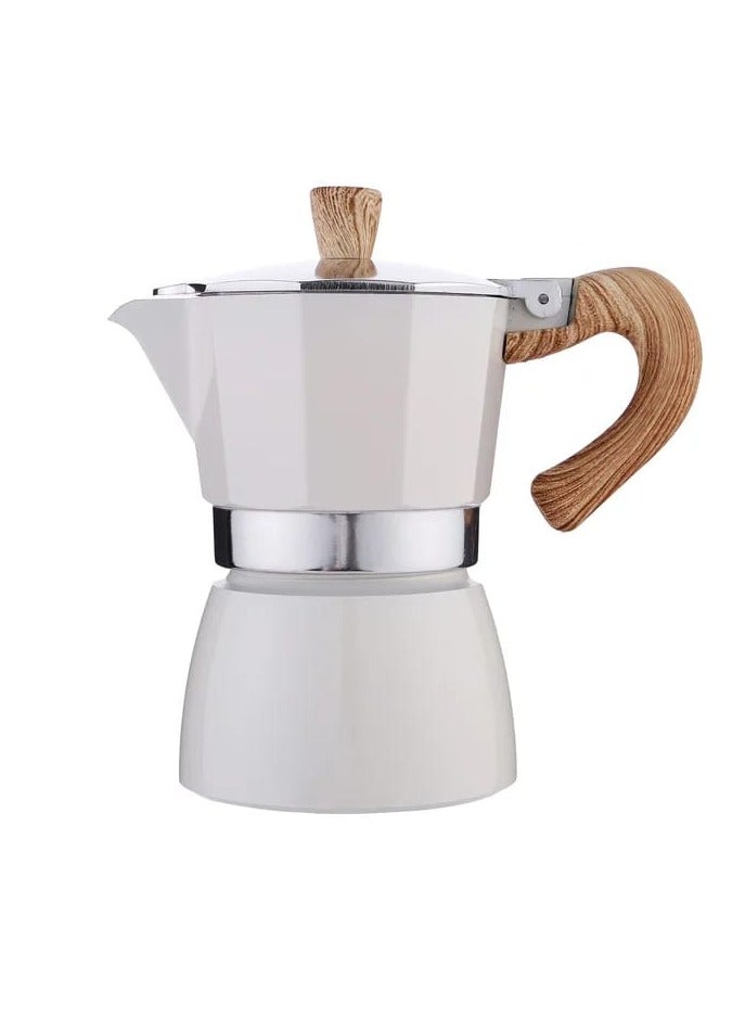 Liying Stovetop Espresso Maker Moka Pot (6cup), Leak-Proof, Perfect for Authentic Cuban & Italian Style Espresso (Beige) - Image 1