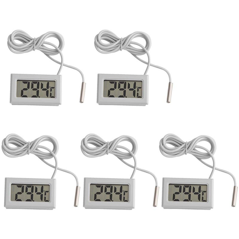 klarako 5 Pcs Mini LCD Thermometer, Digital Temperature Meter Probe Sensor - Image 1