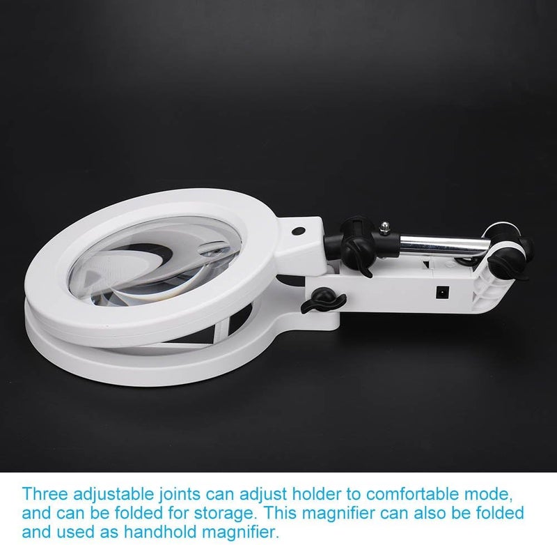 woobles Magnifying Glass with Light and Stand 2.5X 5X LED Lamp Magnifier Illuminated Desktop Magnifier Magnifying Glass with LED Lamp Desk Table for Hobbies, Crafts, Reading, Jewelry Design Jewelry Making - Image 5