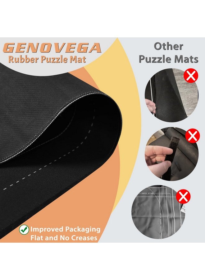 Genovega Puzzle Mat Roll Up for 1500 1000 Jigsaw Pieces Puzzles Board Large Portable Table Saver Pad Mats for Adults Kids, 46" x 26" Smooth Top Rubber Bottom, 2 Sorting Trays, Foam Tube, 3 Straps, Storage Bag  - Image 2