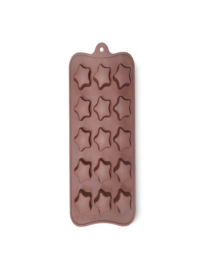 HS WORLD OF HORECA ESSENTIALS HS Star Silicone Mould, Non-Stick Food Grade Silicone Mould for Chocolate, Candy, Jelly & Ice Cube (Brown) - Image 1