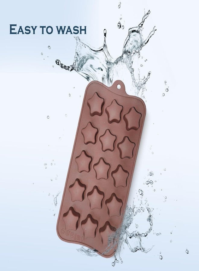 HS WORLD OF HORECA ESSENTIALS HS Star Silicone Mould, Non-Stick Food Grade Silicone Mould for Chocolate, Candy, Jelly & Ice Cube (Brown) - Image 3