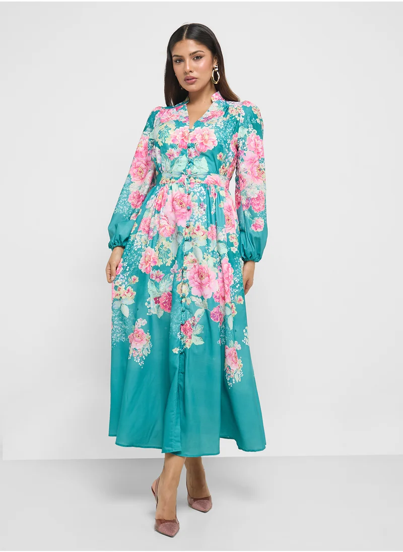 خزانة Floral Print Dress