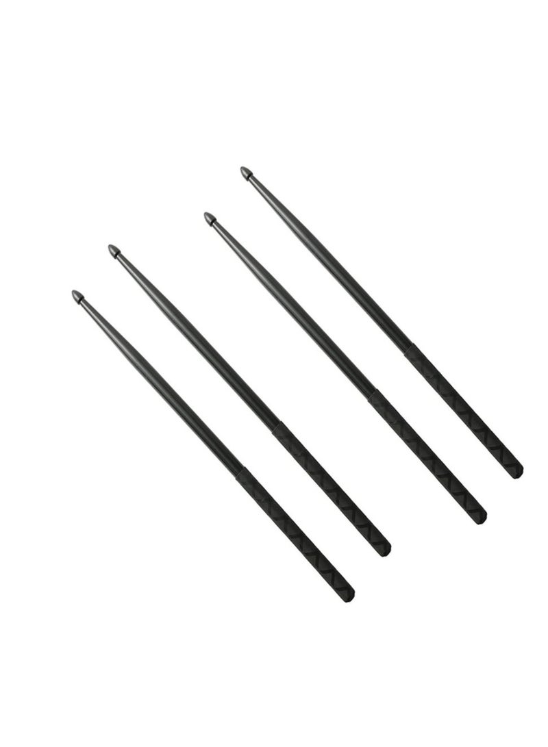 Generic 2 Pairs 5A Nylon Drumsticks for Adults and Kids Light Durable Plastic Drum Sticks Set with Non-Slip Handles Professional Musical Instrument Percussion Accessories Black  - Image 1