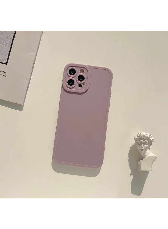 NIBEMINENT Matte Finish Solid Color Protective TPU Case Cover For iPhone 15 Pro, Taro Purple