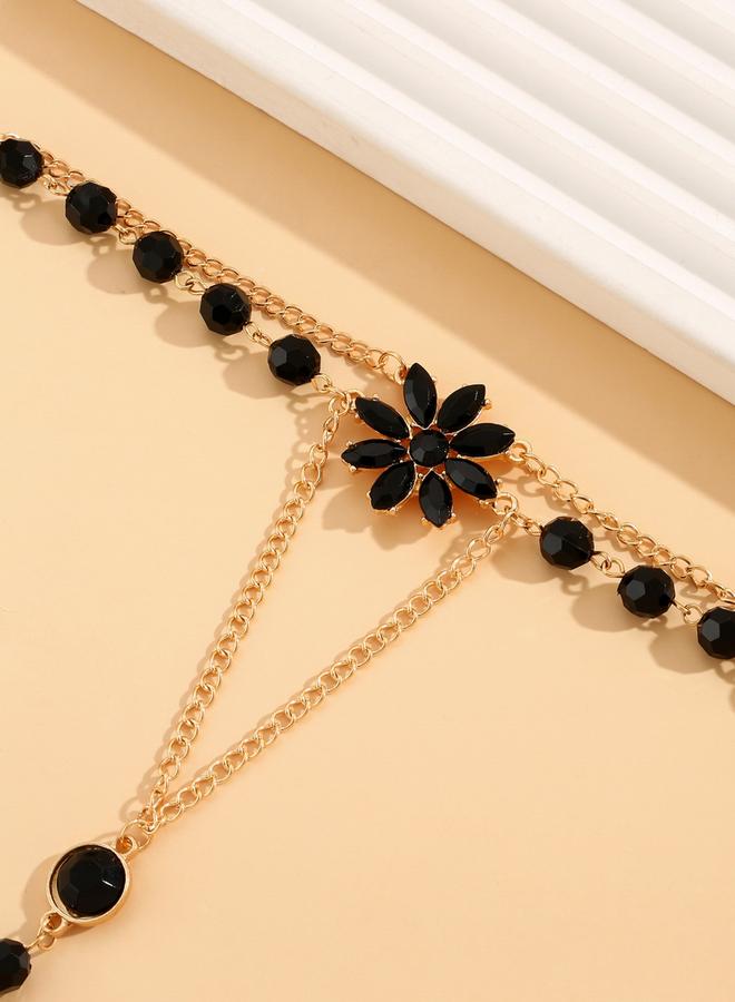 Take Two Black Stone Hand Chain Ring Bracelet - Image 4