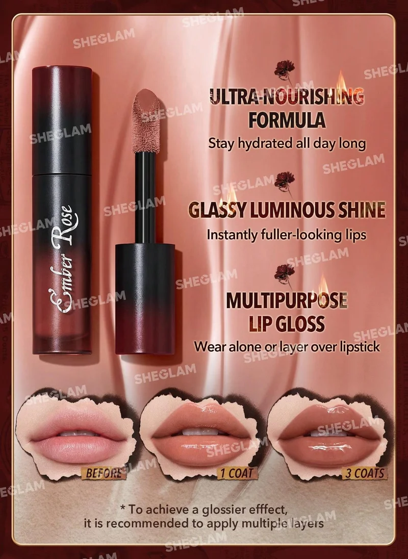 SHEGLAM Sheglam Ember Rose Immortal Love Nurishing Lip Gloss-Amor