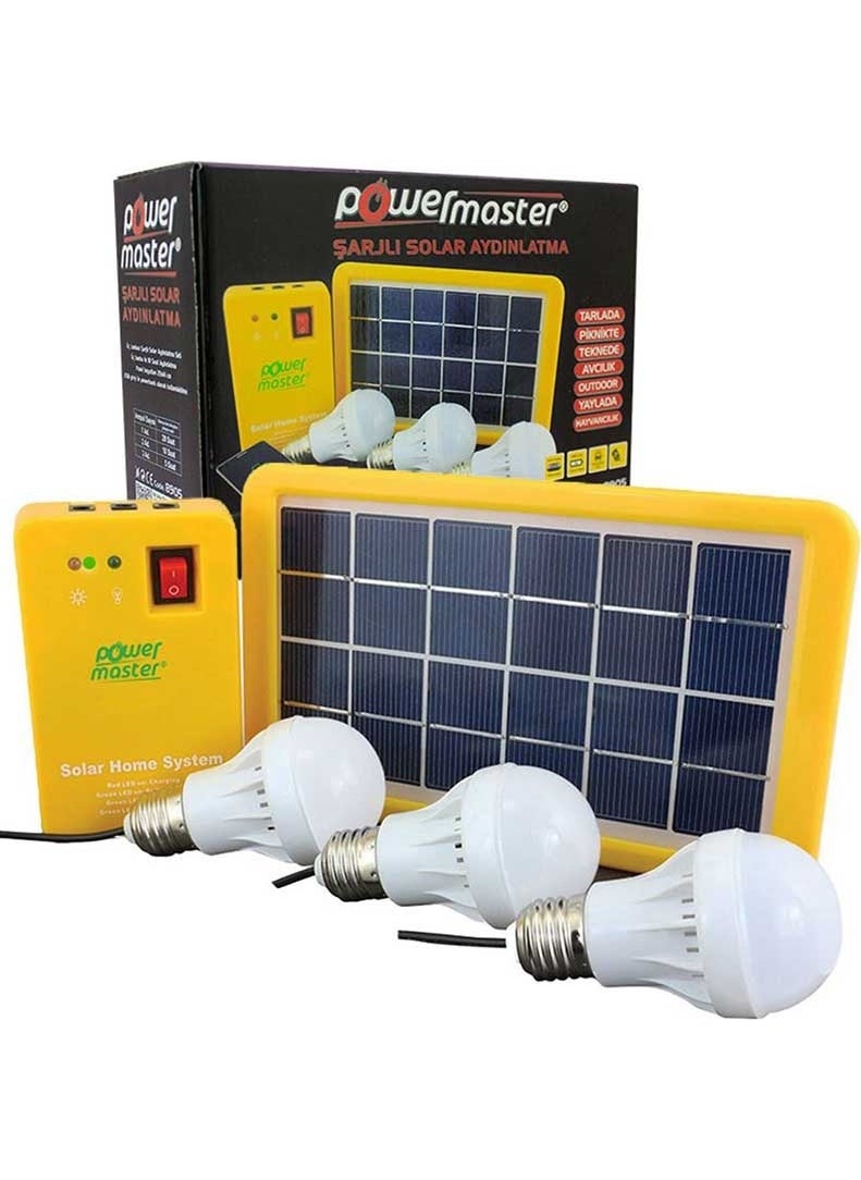Powermaster - لوح شمسي (بنك طاقة 3 مصابيح متعدد الرؤوس) - Image 1