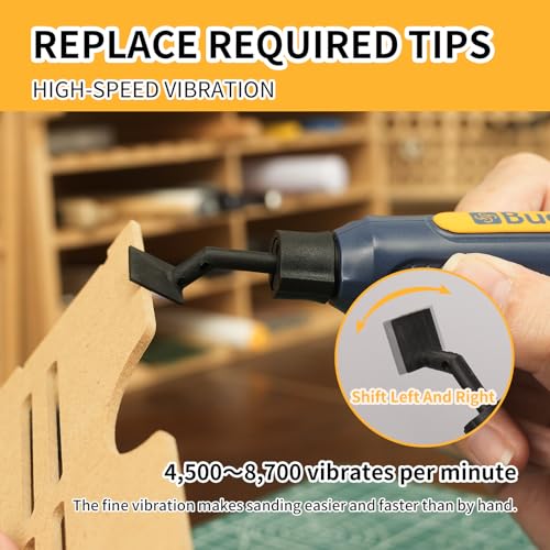 Bucasso Cordless Pen Sander 5Speed and USB Charging with LED Light MultiPurpose Power Tool Mini Power Sander for Sanding Polishing Finishing DIY Crafts - Image 3