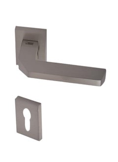 Al-Ahram Rosette Cylinder Door Handle Set Sicuro Flusso Square - Matte Nickel