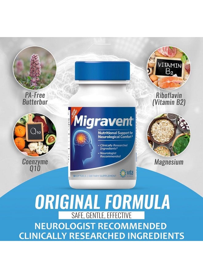 Vita Sciences Migravent Migraine Relief Supplement w/Vitamin B2, Riboflavin, Magnesium, Coenzyme CoQ10, PA-Free Butterbur, Bioperine, Premium Herbal Extracts 60 Count - Image 2