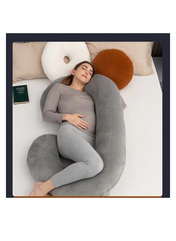 Factory Price C-Shaped Pregnancy Body Pillow for Comfort Sleep - Grey - Image 1