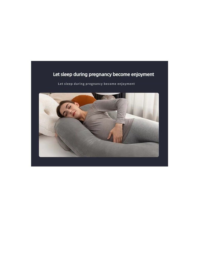 Factory Price C-Shaped Pregnancy Body Pillow for Comfort Sleep - Grey - Image 2