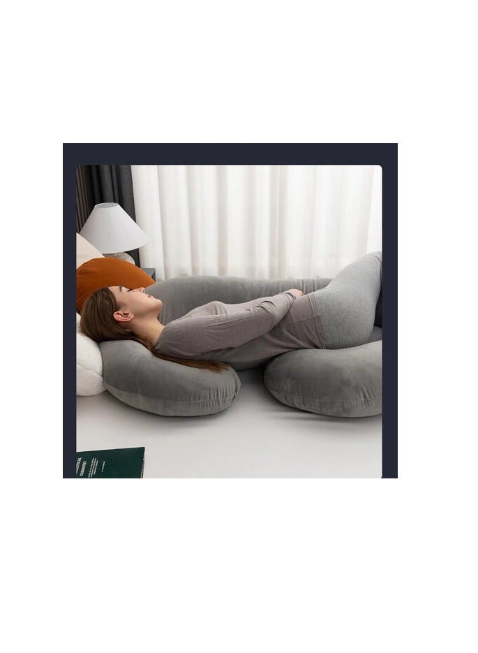 Factory Price C-Shaped Pregnancy Body Pillow for Comfort Sleep - Grey - Image 3