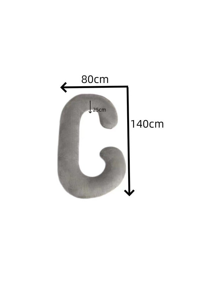 Factory Price C-Shaped Pregnancy Body Pillow for Comfort Sleep - Grey - Image 4