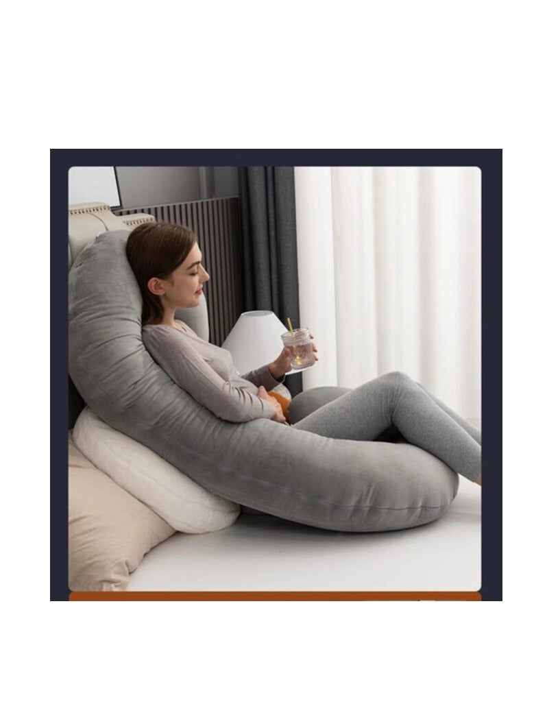 Factory Price C-Shaped Pregnancy Body Pillow for Comfort Sleep - Grey - Image 5