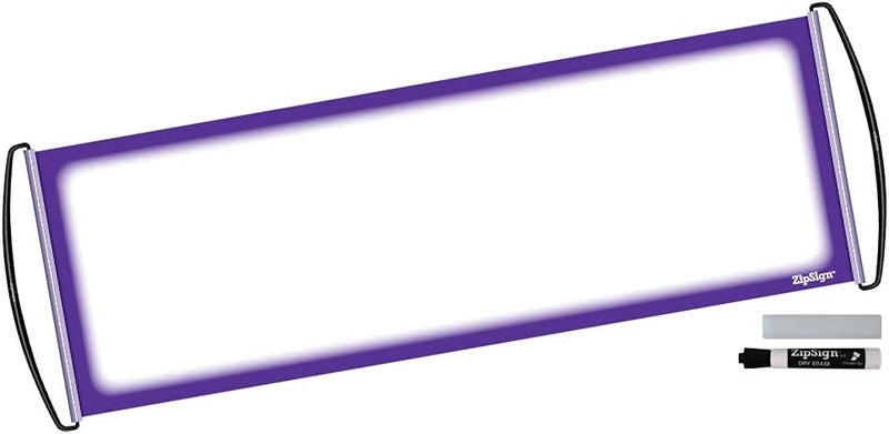 ZipSign Zip Sign Dry Erase Banner - Rolls Itself Up, Unrolls to 9.5” x 27”, Reusable, Portable, Fits in Your Pocket - Image 1