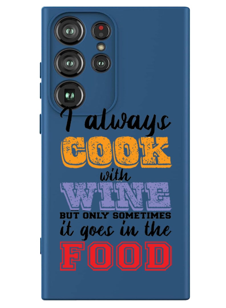 Theodor Protective Slim Fit Case Liquid Silicone Cover with Full Body Protection Anti-Scratch Shockproof Case For Samsung Galaxy S24 Ultra (Blue) - Cook wine Food - Image 1
