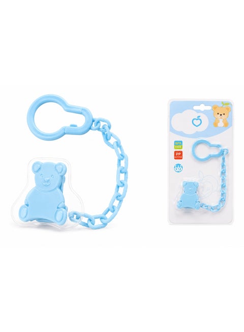 Light Sky Blue Baby Pacifier Clip & Holder Chain for Ages 4+ Months, BPA Free, Secure Pacifier Strap