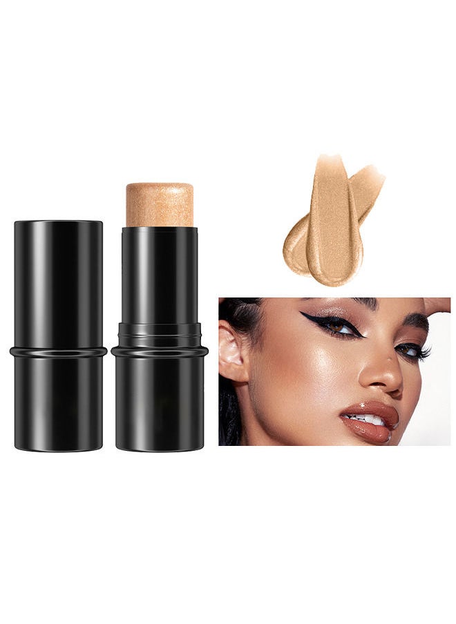 Hello Brighten Highlighter Makeup Brighten Stick for Cheeks&Lips,Glimmer Glow Face Foundation Makeup for Daily Wear,3D Wonder Stick Body Highlight Stick(04#)  - Image 1