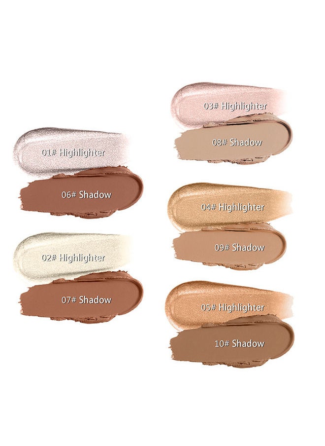 Hello Brighten Highlighter Makeup Brighten Stick for Cheeks&Lips,Glimmer Glow Face Foundation Makeup for Daily Wear,3D Wonder Stick Body Highlight Stick(04#)  - Image 3