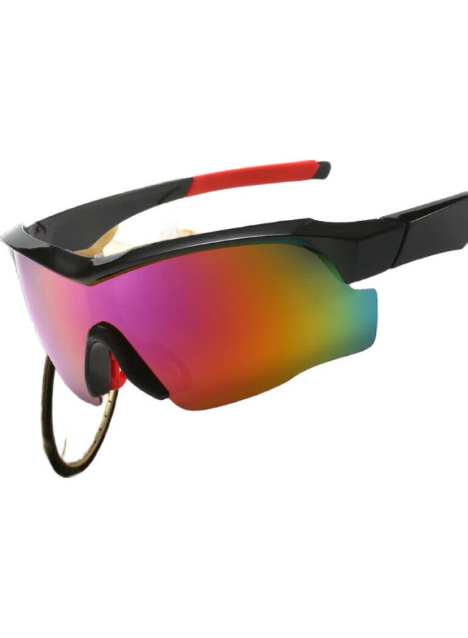 Bai Xiaoshe White Luxury Outdoor Cycling Sunglasses [Black Frame Blue Lens] 9189 Bicycle Windproof Goggles Sports Sunglasses - Image 2