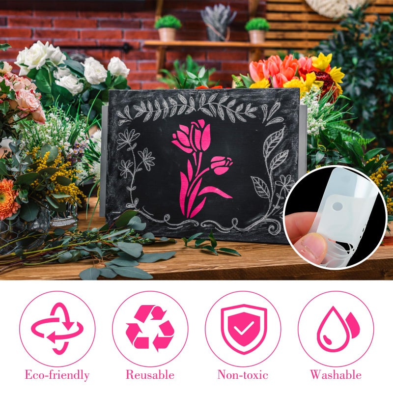 Ymapinc 20 Pcs 2.95 Inch Flower Stencils for Crafts, Rock Painting, Home Decor - Image 4