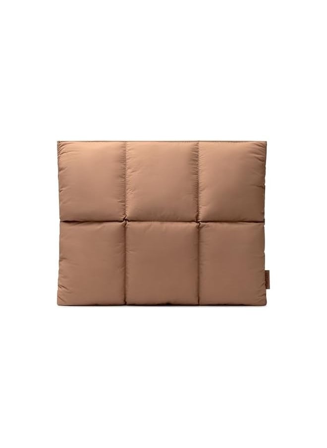 Comfyable - Puffy Laptop Sleeve 15 Inch 16 Inch, Quilted Puffer Laptop Carrying Case for Women, Pillow Case Compatible for MacBook Air 15 in M3 2024 & MacBook Pro 16 in 2023 M3, 16 in Puff Cover, Brown - Image 1