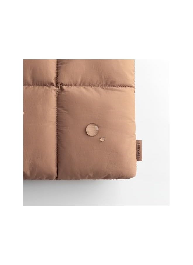 Comfyable - Puffy Laptop Sleeve 15 Inch 16 Inch, Quilted Puffer Laptop Carrying Case for Women, Pillow Case Compatible for MacBook Air 15 in M3 2024 & MacBook Pro 16 in 2023 M3, 16 in Puff Cover, Brown - Image 1
