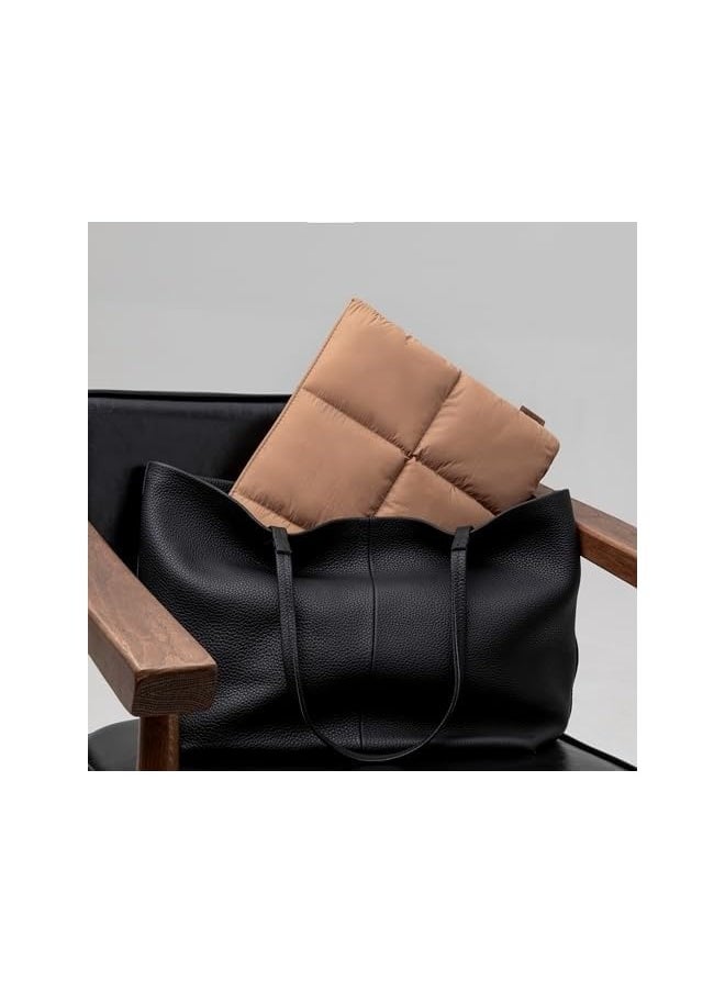 Comfyable - Puffy Laptop Sleeve 15 Inch 16 Inch, Quilted Puffer Laptop Carrying Case for Women, Pillow Case Compatible for MacBook Air 15 in M3 2024 & MacBook Pro 16 in 2023 M3, 16 in Puff Cover, Brown - Image 1