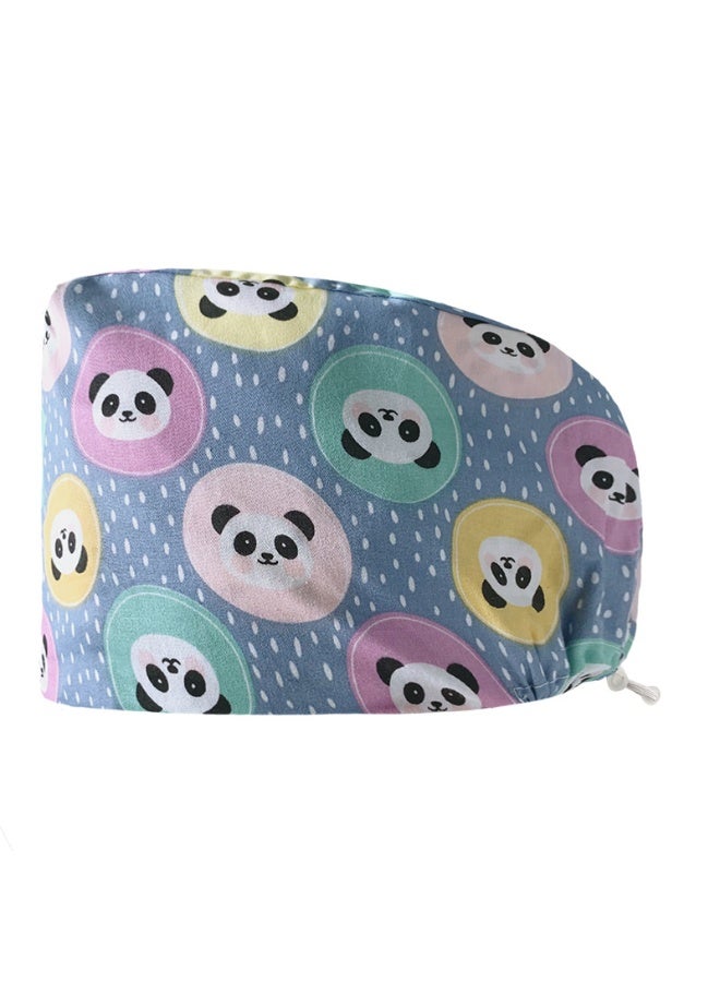 NIBEMINENT Personalized Colorful Print Cotton Hat Medical Scrubs Caps Buckle Beauty Salon Hat Lab Pet Shop HeadCover Nurse Cap Surgical Cap