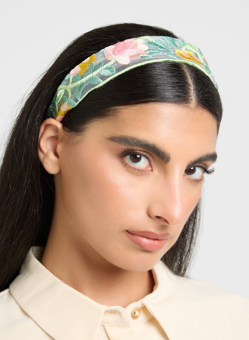 ELLA Floral Embroidered Headband  - Image 4
