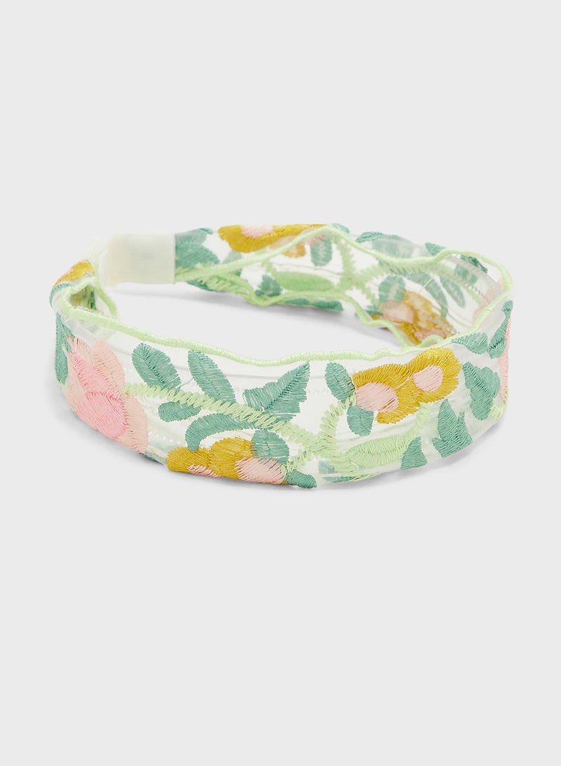 ELLA Floral Embroidered Headband  - Image 1