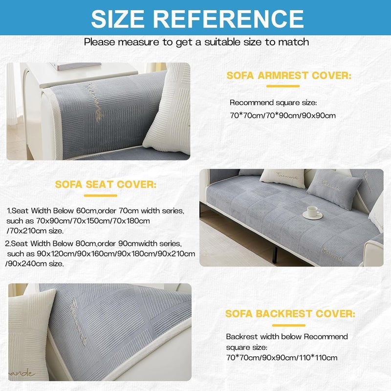 LINGKY غطاء أريكة لينيكي رمادي لصالونات 1/2/3/4 مقاعد - Image 3