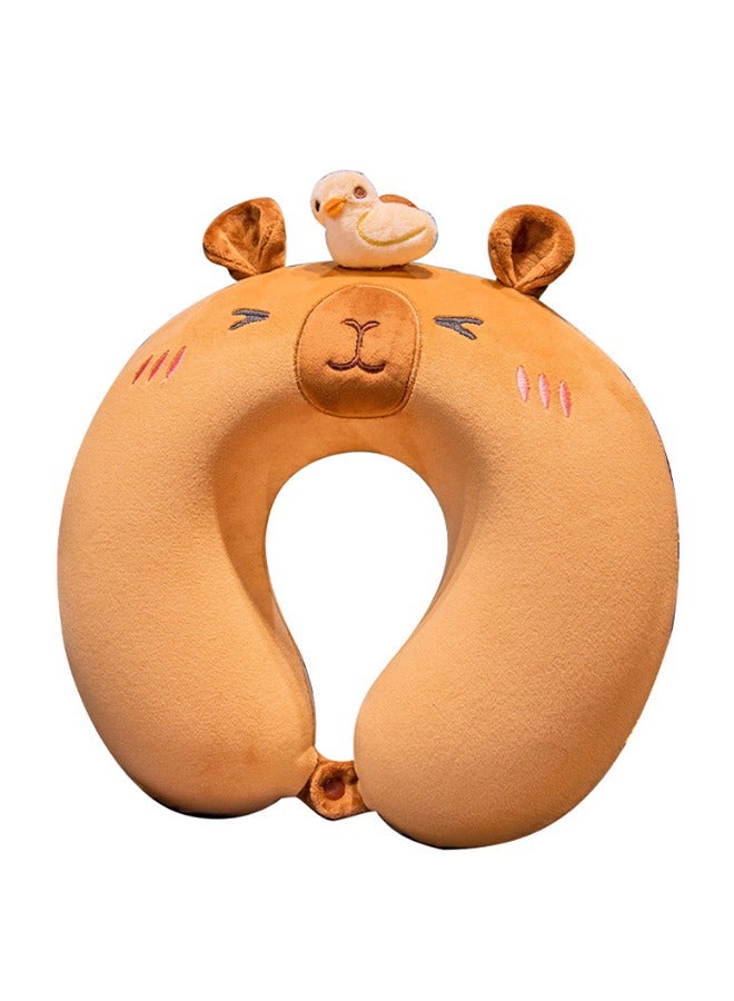 JCB CHIC وسادة رقبة للسفر وسادة ميموري فوم ميموري فوم على شكل حرف U وسادة كارتونية لدعم الرقبة أثناء السفر محمولة وناعمة قابلة للتعديل وسائد نوم للكبار والأطفال - Image 1